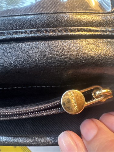 Women's MONSAC ORIGNAL Black Genuine Leather Trifold Wallet Excellent Condition - Picture 6 of 9