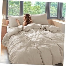 100 Linen Duvet Cover Set, Luxury Pure Natural French King 01 - Natural Linen