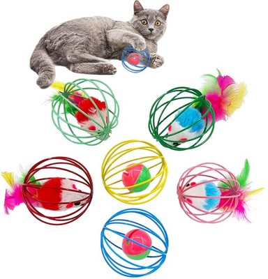 QUVOVID Cat Toys 6 Packs Ball 6 Packs, Bright, eye-catching colors