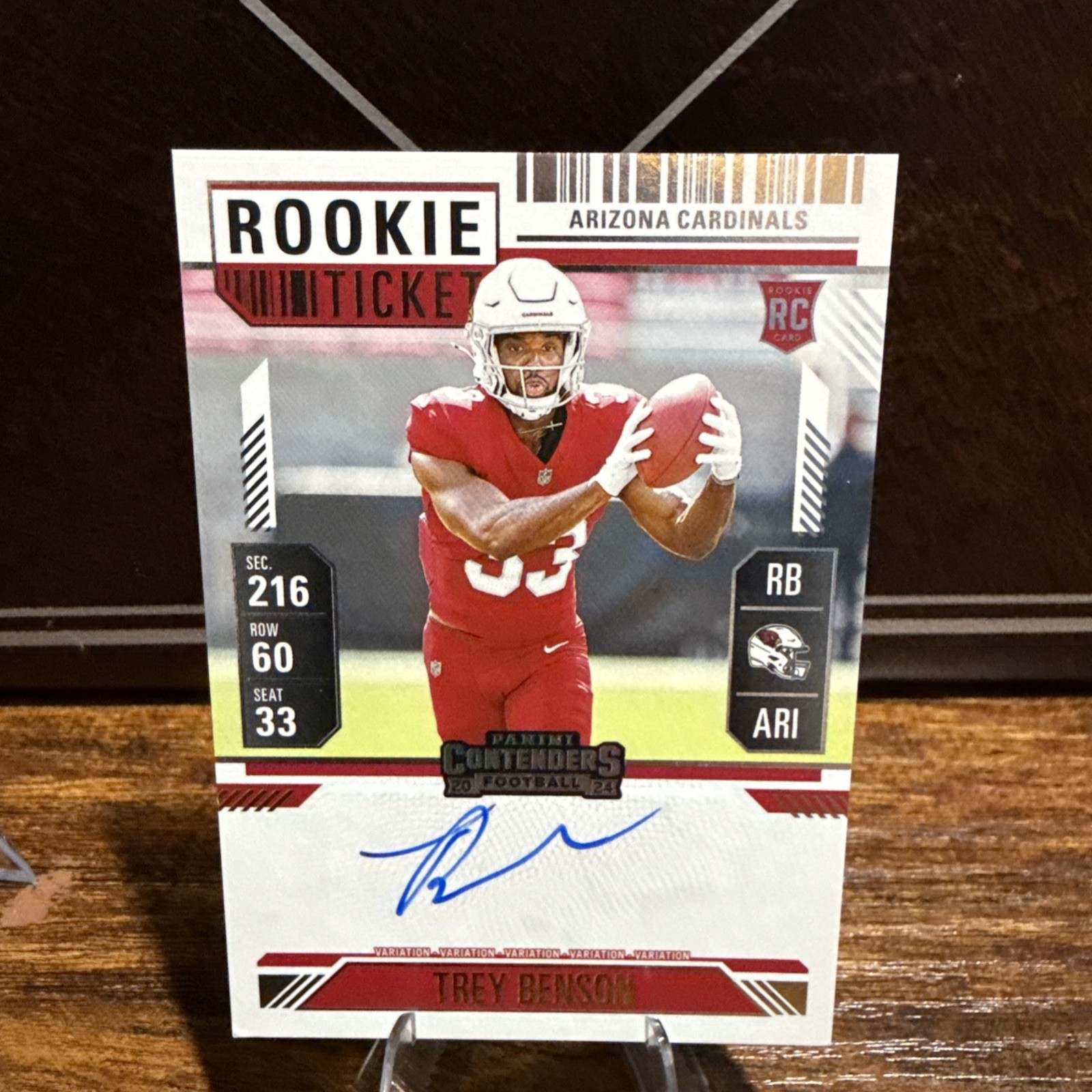 2024 Panini Contenders -Trey Benson #119 - Rookie Ticket Auto - Cardinals, SSP