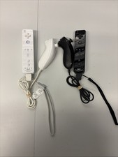 Lot of 2 Nintendo Wii Remote Motion Plus Controllers OEM with Nunchucks