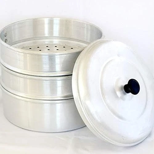 Aluminium Momos Steamer Dumpling Maker 3 tier, 8 inch Diameter, 2.3 Liter