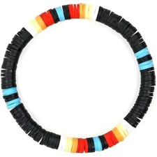 Heishi Beaded Bracelet Colorful Polymer Clay Disc Stacking Boho Beach Jewelry