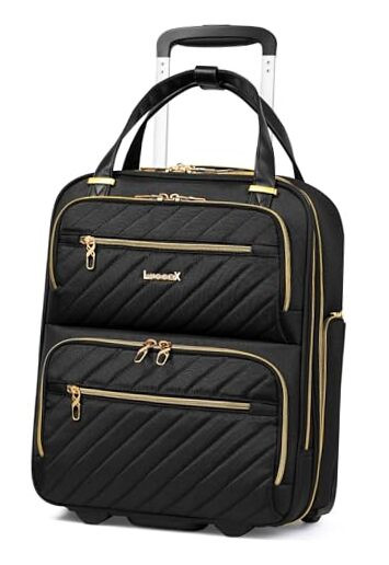 16-Inch Black Underseat Wheeled Carry-On Luggage for Stylish Travel-image