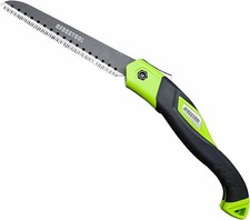 8” Folding Branches Cut Hand Saw, Pruning Saw with SK5 High Small, Green 