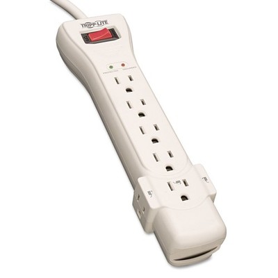 Eaton Tripp Lite Series SUPER7 Flat Plug Power Strip Surge 7ft Cord, White 