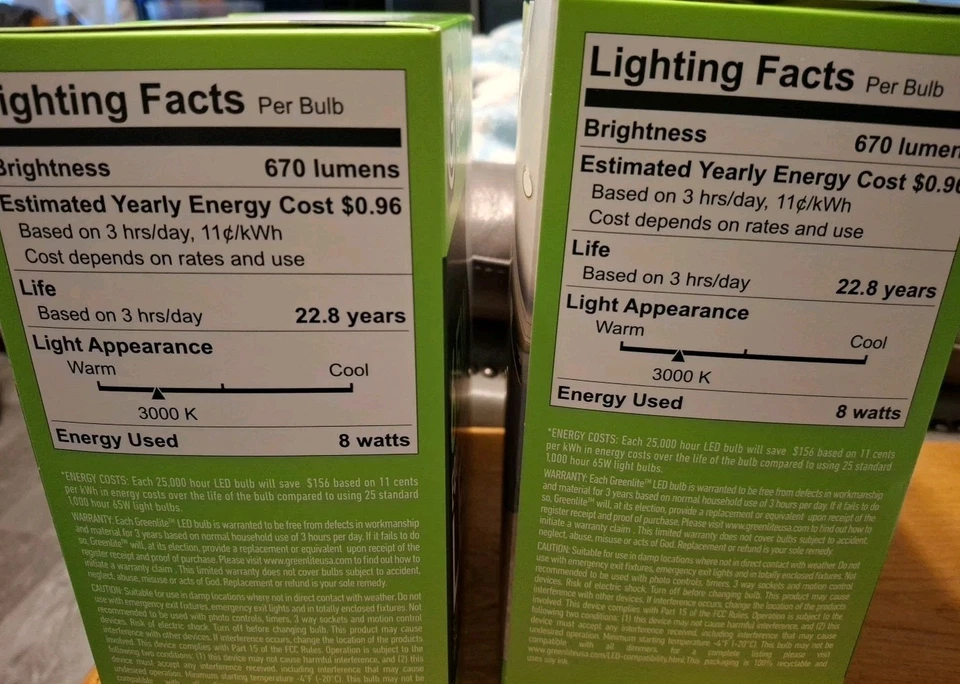 8 Greenlite LED BR30 Floodlight 8w = 65w 3000k Soft White E26 Base 670L Dimmable - Image 4 of 4