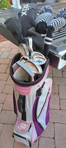 Golf Women's Ladies 12 Clubs set RH WILSON graphite Purple Pink Cart Bag ORLIMAR