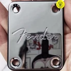 for Fender Strat Tele Electric Guitar Neck Plate Silver Engraved W/ Logo &Screws