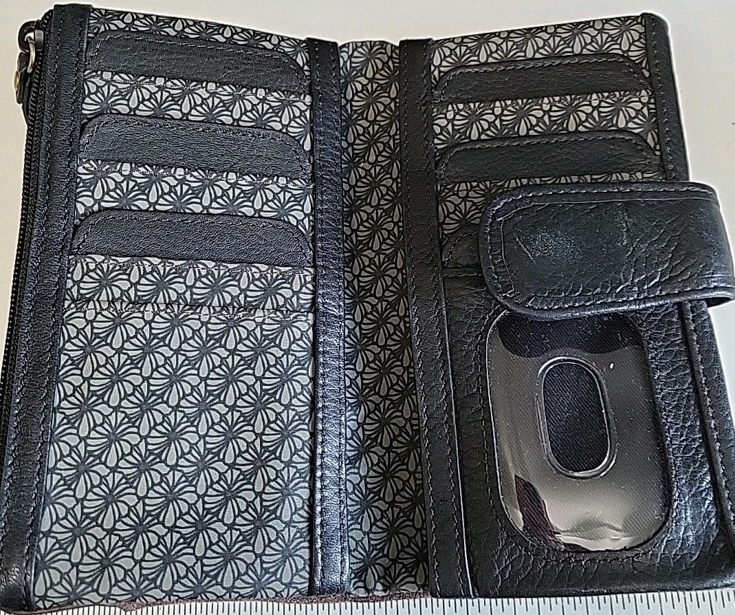 Fossil Leather Wallet MultiColor Patchwork Bifold… - image 4