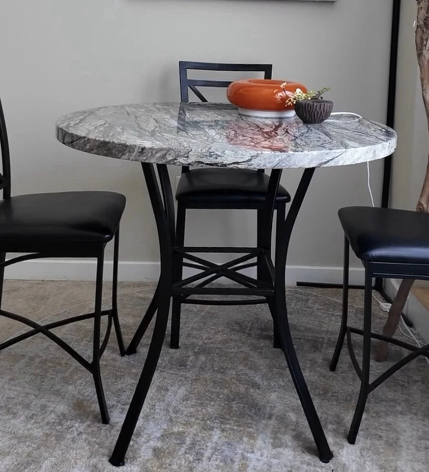 Mesa y sillas de mármol 5 piezas Foto 3 de 3