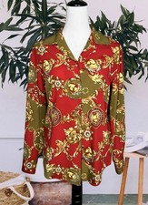 Vintage 90 s Baroque Whimsical Button Up Blouse Small