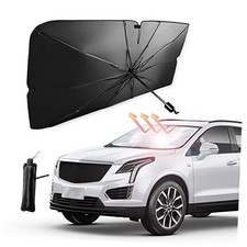 Car Windshield Sun Shade Umbrella, Reflects UV Rays and Protects L 59"x33" 
