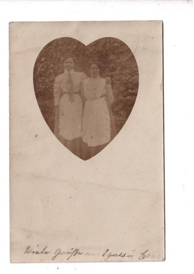 3740- Photo Postcard * 2 Ladies with Aprons * Gaarbsen 1911