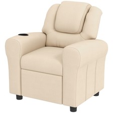 Image of HOMCOM Kids Recliner Chair w/ Cup Holder, PU Leather Children Lounger