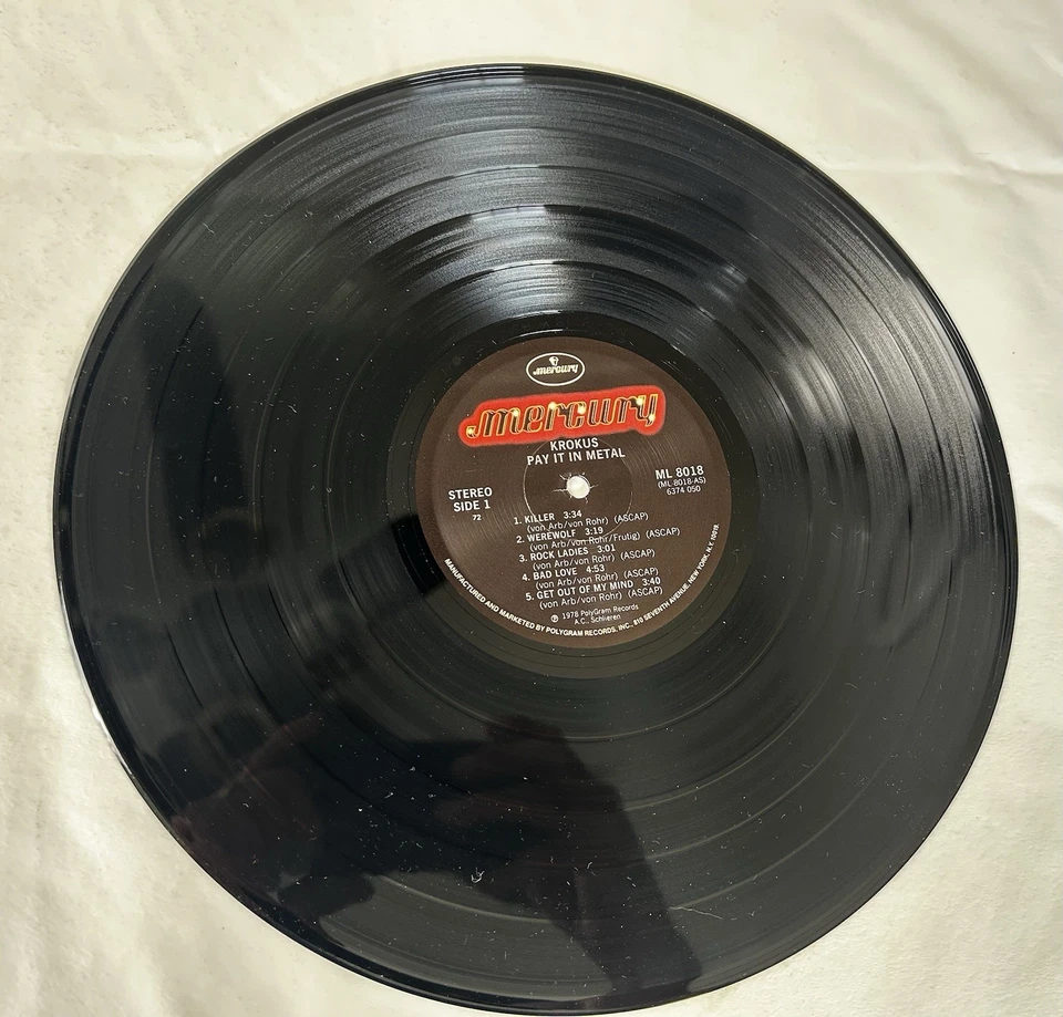 KROKUS “Pay It In Metal” 1978 LP Mercury ML 8018 Heavy Metal - Image 3 of 4