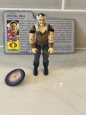 VINTAGE HASBRO 1987 G.I JOE COBRA FIGURE CRYSTAL BALL 100% COMPLETE W/ FILE CARD