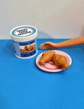 MATTEL BARBIE FOOD RARE KITCHEN LITTLES CHICKEN LEGS BUCKET DINNER ACCESSORIES