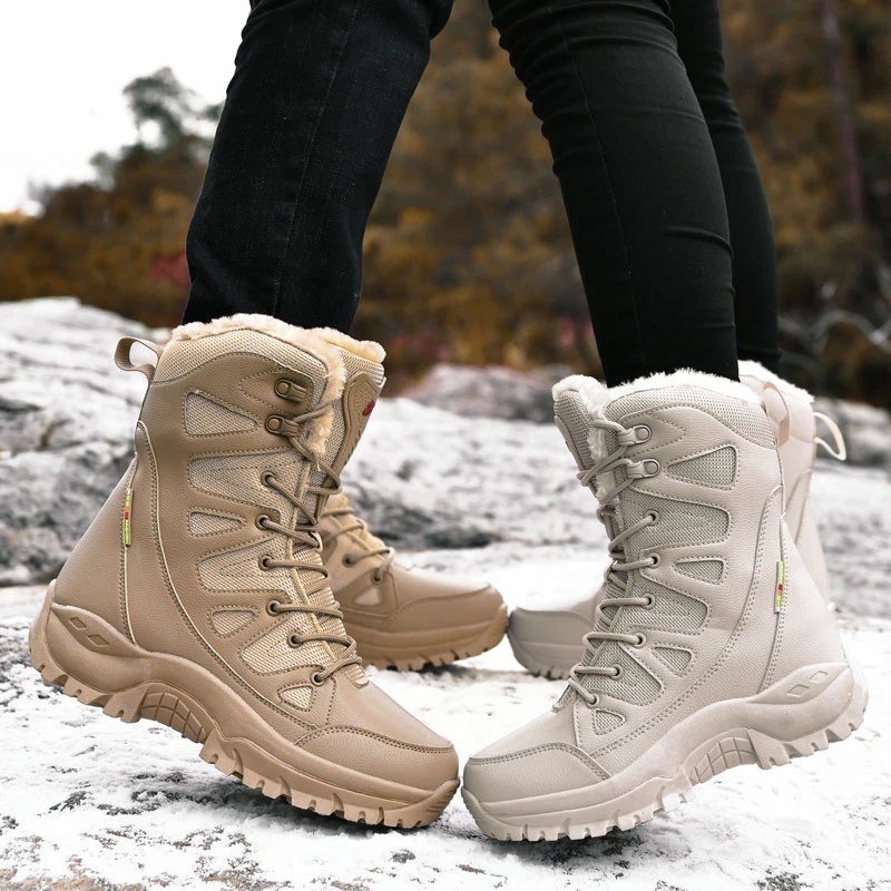 New Warm Plush Snow Boots Men's Boots Winter Boots Anti-Slip Army