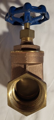 New 2" Brass Gate Valve Webster Valve Co. Blue Handle 125 - Picture 2 of 9