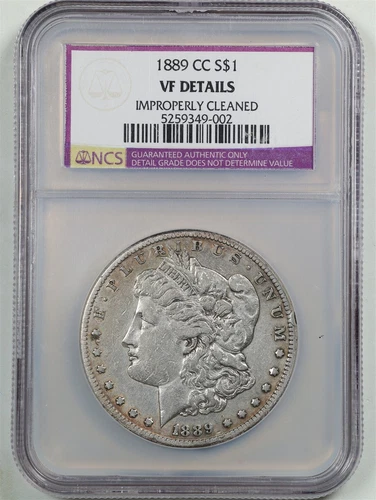 1889-CC $1 Morgan Silver Dollar VF Detail Improperly Cleaned NGC 5259349-002