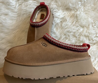 UGG Women's Braid Tazz Tasman Platform Suede Slippers 1122553