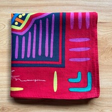 HANDKERCHIEF ART VINTAGE TURTLE GEOMETRIC MEN'S POCKET SQUARE COTTON 18" A1151