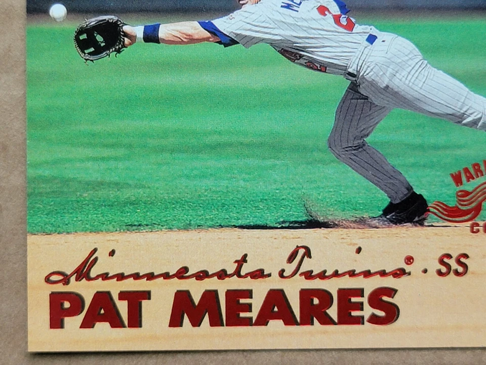 Tarjeta de béisbol Pat Meares 1999 Fleer Traditions pista de advertencia 421W Foto 4 de 4