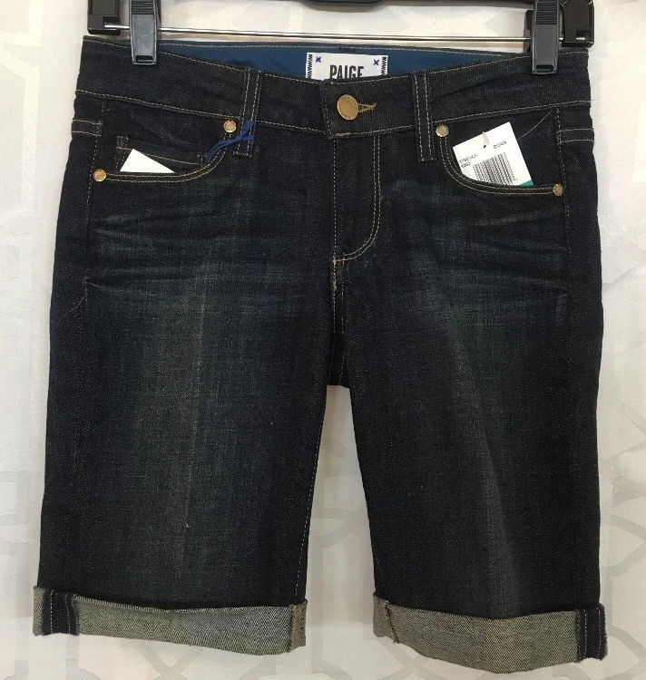 Paige Бермуды шорты темный размер 24 новый с Ярлыками $138