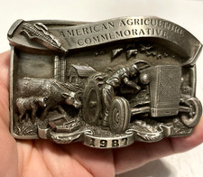 Vintage Arroyo Grande AMERICAN AGRICULTURAL Commemorative Belt Buckle Farming