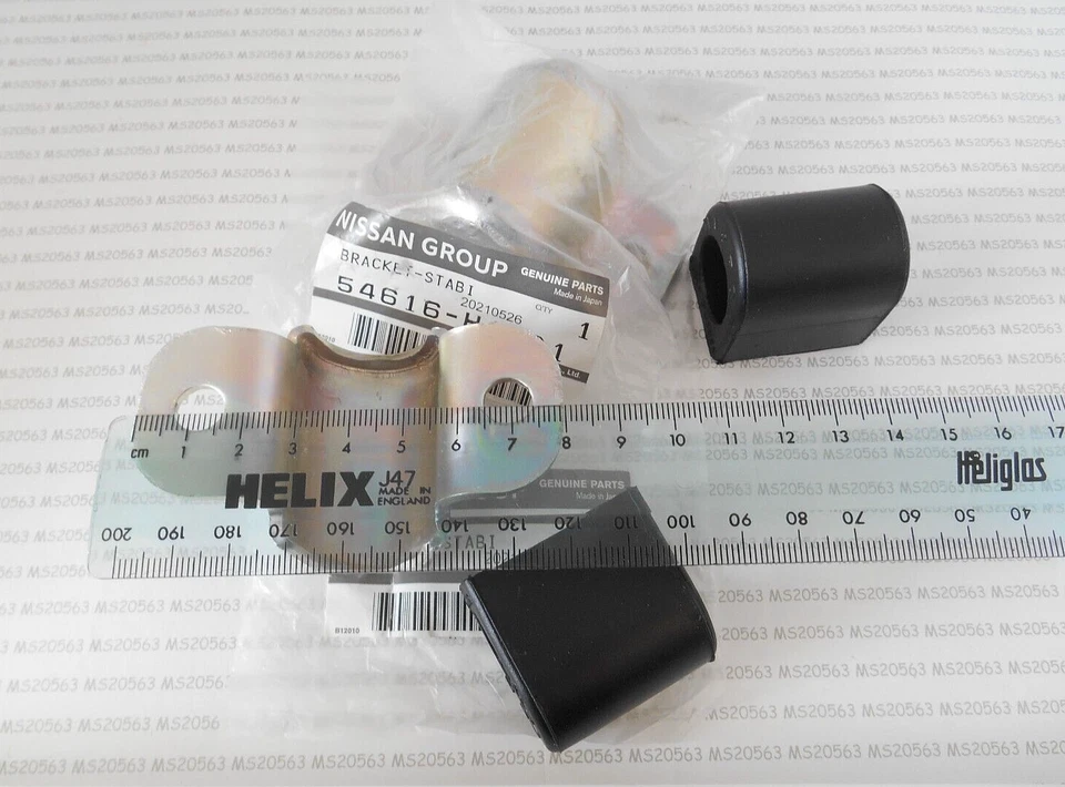 Barra estabilizadora delantera Datsun 1200 B110 B210 1970-73 soportes y bujes 20 mm Foto 3 de 3