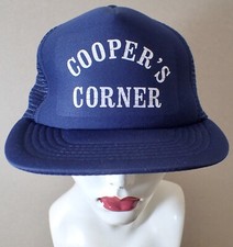 Vintage COOPER'S CORNER Blue Mesh Snapback Trucker Hat Baseball Cap