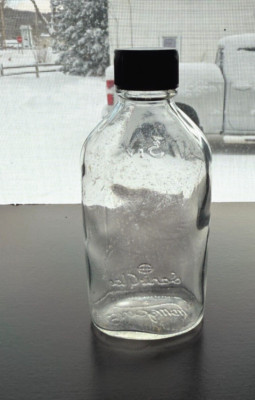 Vintage Brockway Santi -Glas 3 IV Clear Medicine Bottle with Cap