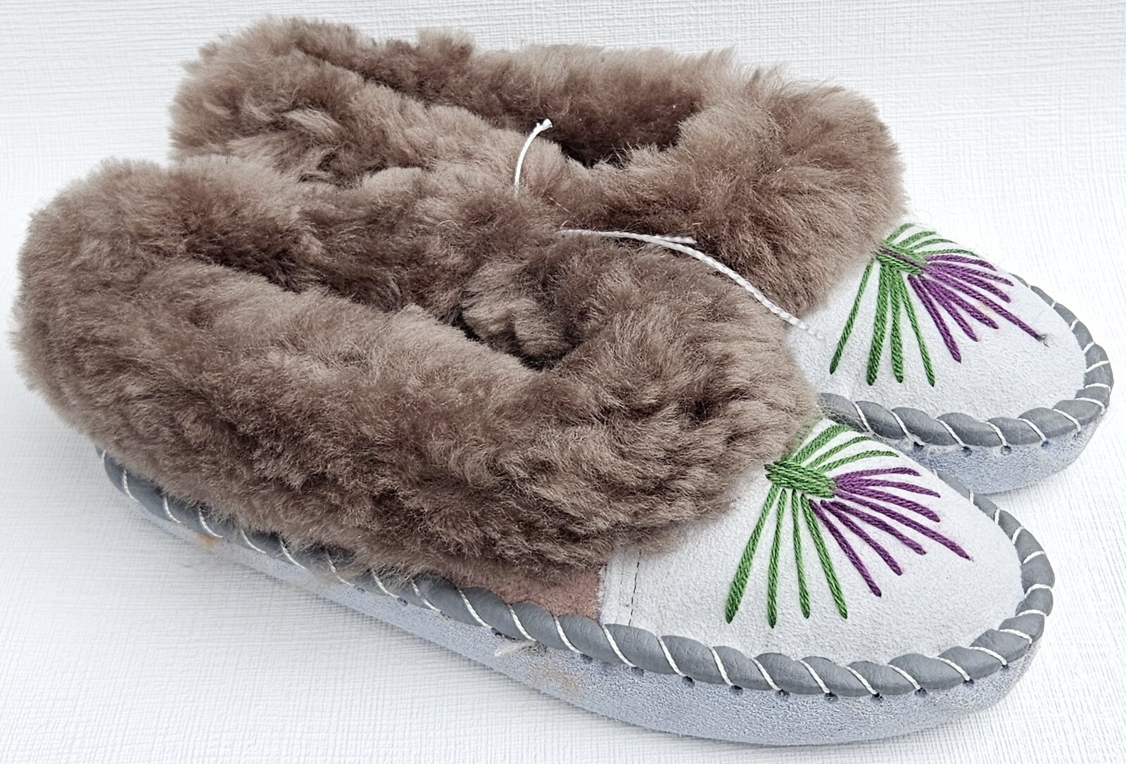 APL PELLICCIA DI AGNELLO calde PANTOFOLE taglia 42 NUOVE pelle di pecora pelle lana vergine fatte a mano (3)