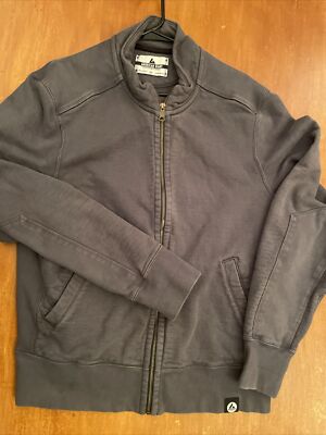 AMERICAN GIANT USA Moto Full Zip Sweatshirt Jacket Vintage Indigo Womens  Size XL