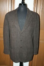 Men's Plaid SOFT Wool Italian Jacket Blazer LE COLLEZIONI STRUCTURE M/L Brown