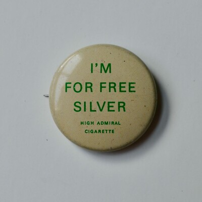 #ad #ad High Admiral Cigarette I#x27;m for Free Silver Tiny Pin Button $6.95