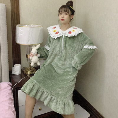 Winter Thermal Nightdress Nightgown 