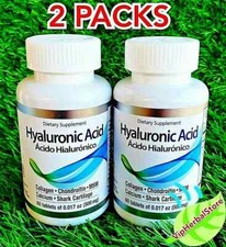 2 Packs Hyaluronic Acid Collagen Calcium Vitamin C 120 Tablets Acido Hialuronico