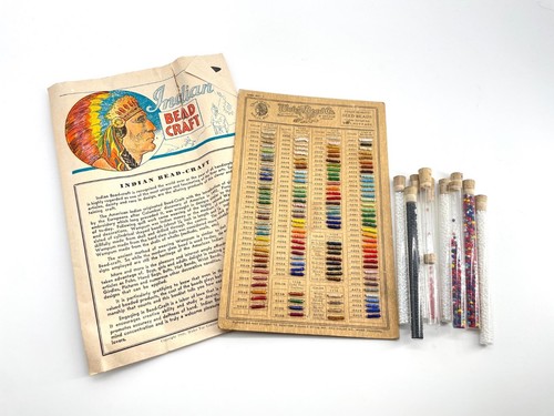 Vintage Walco Ceylon Seed Beads Sample Sampler Chart Glass Tubes Pamphlet
