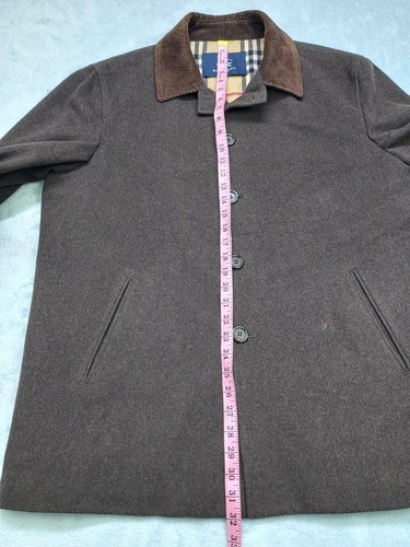 BURBERRY LONDON Overcoat Merino Wool Jacket Coat Nova Check Brown Men's Size 4 - Picture 18 of 21