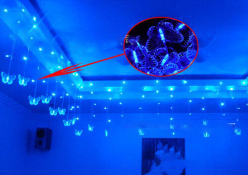 Butterfly 96 LED String Curtain Lights Colorful Wedding Children Room Decor Lamp - Picture 12 of 15