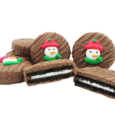 Philadelphia Candies Winter Holiday Snowman Face Milk Chocolate OREO  Cookies