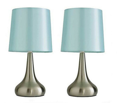 duck egg blue bedside table lamps