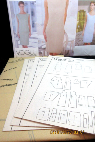 Vogue American Designer Pattern 2114 Calvin Klein Size -8-10-12 - Picture 4 of 9