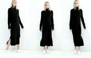 asos design jumper dress in midi length with side splits