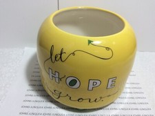 HALLMARK &ldquo;LET HOPE GROW&rdquo; New with Tag Decorative Flower Pot Ceramic