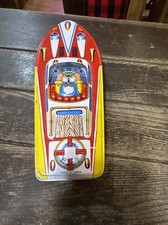 1960's racing speed Boat made in Japan 12" tin litho New 63