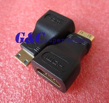 10Pcs Black Mini HDMI To HDMI Adapter HDMI Female to Mini Hdmi Male Adapte M46