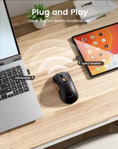 ProtoArc USB C Wireless Mouse Mouse Jiggler - EM15 Type C Rechargeable Wirele... - Bild 2 von 11